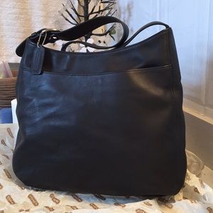 Vintage Coach Black Leather Shoulder Bag. New.